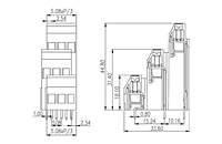 EHK508V3L-XXP 0.2 Inch (in) Pitch Diameter Printed Circuit Board (PCB) Terminal Block - 2