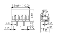 EK254V-XXP 0.1 Inch (in) Pitch Diameter Printed Circuit Board (PCB) Terminal Block - 2