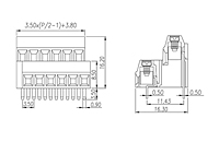 EK350V4L-XXP 0.138 Inch (in) Pitch Diameter Printed Circuit Board (PCB) Terminal Block - 2