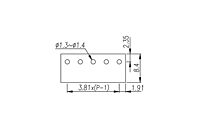 E3K381V-XXP 0.15 Inch (in) Pitch Diameter Printed Circuit Board (PCB) Terminal Block - 3