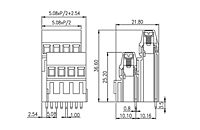 EK508V2L-XXP 0.2 Inch (in) Pitch Diameter Printed Circuit Board (PCB) Terminal Block - 2