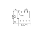 EK500V4L-XXP 0.197 Inch (in) Pitch Diameter Printed Circuit Board (PCB) Terminal Block - 3