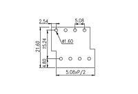 EK508V4L-XXP 0.2 Inch (in) Pitch Diameter Printed Circuit Board (PCB) Terminal Block - 3