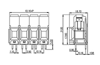 EPK116VN-XXP 0.4 Inch (in) Pitch Diameter Printed Circuit Board (PCB) Terminal Block - 2