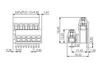 ESK381V4L-XXP 0.15 Inch (in) Pitch Diameter Printed Circuit Board (PCB) Terminal Block - 2