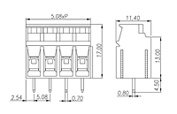 ESK508V-XXP 0.2 Inch (in) Pitch Diameter Printed Circuit Board (PCB) Terminal Block - 2