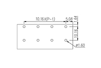 ESKW116V-XXP 0.4 Inch (in) Pitch Diameter Printed Circuit Board (PCB) Terminal Block - 3