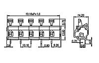 WKR116A-XXP 0.4 Inch (in) Pitch Diameter Printed Circuit Board (PCB) Terminal Block - 2