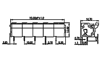 WKV100A-XXP 0.394 Inch (in) Pitch Diameter Printed Circuit Board (PCB) Terminal Block - 2