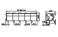 WKV116A-XXP 0.4 Inch (in) Pitch Diameter Printed Circuit Board (PCB) Terminal Block - 2