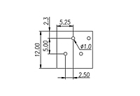 0136-10XX 0.098 Inch (in) Pitch Diameter Printed Circuit Board (PCB) Terminal Block - 3