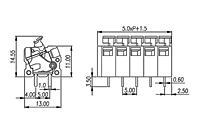 0137-11XX 0.197 Inch (in) Pitch Diameter Printed Circuit Board (PCB) Terminal Block - 2