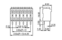 0138-50XX 0.138 Inch (in) Pitch Diameter Printed Circuit Board (PCB) Terminal Block - 2