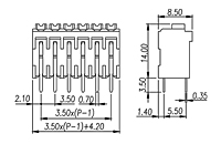 0138-50XXL 0.138 Inch (in) Pitch Diameter Printed Circuit Board (PCB) Terminal Block - 2