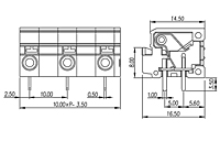 0138-78XX 0.394 Inch (in) Pitch Diameter Printed Circuit Board (PCB) Terminal Block - 2