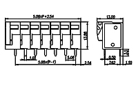 142V-XXP 0.2 Inch (in) Pitch Diameter Printed Circuit Board (PCB) Terminal Block - 2