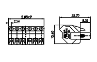 2ESDA-XXP 0.200 Inch (in) Pitch Diameter Printed Circuit Board (PCB) Connector-Plug - 2