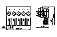 EC116V-XXP 0.400 Inch (in) Pitch Diameter Printed Circuit Board (PCB) Connector-Plug - 2