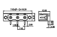 3EHDRM-XXP 0.300 Inch (in) Pitch Diameter Printed Circuit Board (PCB) Connector Socket - 2