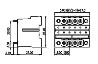 5EHDBVM-XXP 0.197 Inch (in) Pitch Diameter Printed Circuit Board (PCB) Connector Socket - 2