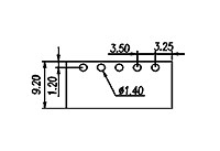 ECH350RT-XXPL 0.138 Inch (in) Pitch Diameter Printed Circuit Board (PCB) Connector Socket - 3