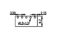 ECH350R-XXP 0.138 Inch (in) Pitch Diameter Printed Circuit Board (PCB) Connector Socket - 3