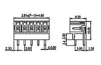 ECH381H-XXP 0.150 Inch (in) Pitch Diameter Printed Circuit Board (PCB) Connector Socket - 2