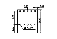 ECHB381R-XXP 0.150 Inch (in) Pitch Diameter Printed Circuit Board (PCB) Connector Socket - 3