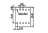 EECH350V-XXP 0.138 Inch (in) Pitch Diameter Printed Circuit Board (PCB) Connector Socket - 3