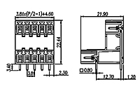 EECH381R-XXP 0.150 Inch (in) Pitch Diameter Printed Circuit Board (PCB) Connector Socket - 2