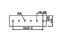 DT-25-B01W-XX 0.3 Inch (in) Pitch Diameter Single Row Barrier Terminal Block - 3