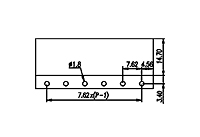 DT-25-B14W-XX 0.3 Inch (in) Pitch Diameter Single Row Barrier Terminal Block - 3