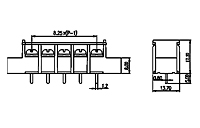 DT-35-A01W-XX 0.325 Inch (in) Pitch Diameter Single Row Barrier Terminal Block - 2