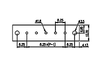 DT-35-B25W-XX 0.325 Inch (in) Pitch Diameter Single Row Barrier Terminal Block - 3