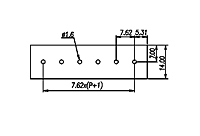 DT-2C-B01W-XX 0.3 Inch (in) Pitch Diameter Single Row Barrier Terminal Block - 3