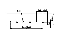 DT-2G-B07W-XX 0.3 Inch (in) Pitch Diameter Single Row Barrier Terminal Block - 2