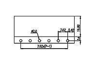 DT-2G-B14W-XX 0.3 Inch (in) Pitch Diameter Single Row Barrier Terminal Block - 3