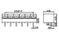 DT-39-B01W-XX 0.325 Inch (in) Pitch Diameter Single Row Barrier Terminal Block - 2