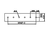 DT-3C-B01W-XX 0.35 Inch (in) Pitch Diameter Single Row Barrier Terminal Block - 3