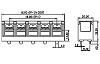 0032-11XX 0.63 Inch (in) Pitch Diameter Single Row Barrier Terminal Block - 2