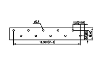 0032-13XX 0.434 Inch (in) Pitch Diameter Single Row Barrier Terminal Block - 3