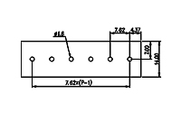 0032-14XX 0.3 Inch (in) Pitch Diameter Single Row Barrier Terminal Block - 3