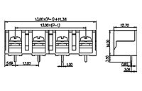 0167-70XX 0.512 Inch (in) Pitch Diameter Single Row Barrier Terminal Block - 2