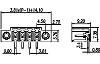 ECH381RM-XXP 0.150 Inch (in) Pitch Diameter Printed Circuit Board (PCB) Connector Socket - 2