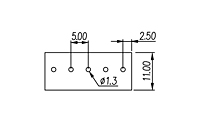 ELK500S-XXP 0.197 Inch (in) Pitch Diameter Printed Circuit Board (PCB) Terminal Block - 3