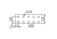 EC381CV-XXP 0.150 Inch (in) Pitch Diameter Printed Circuit Board (PCB) Connector Socket - 3