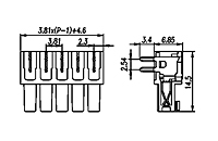 EC381CR-XXP 0.150 Inch (in) Pitch Diameter Printed Circuit Board (PCB) Connector Socket - 2