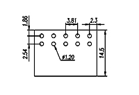 EC381CR-XXP 0.150 Inch (in) Pitch Diameter Printed Circuit Board (PCB) Connector Socket - 3