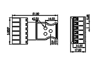 2ESDL-XXP 0.200 Inch (in) Pitch Diameter Printed Circuit Board (PCB) Connector-Plug - 2