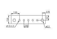 ECH350VM-XXP 0.138 Inch (in) Pitch Diameter Printed Circuit Board (PCB) Connector Socket - 3